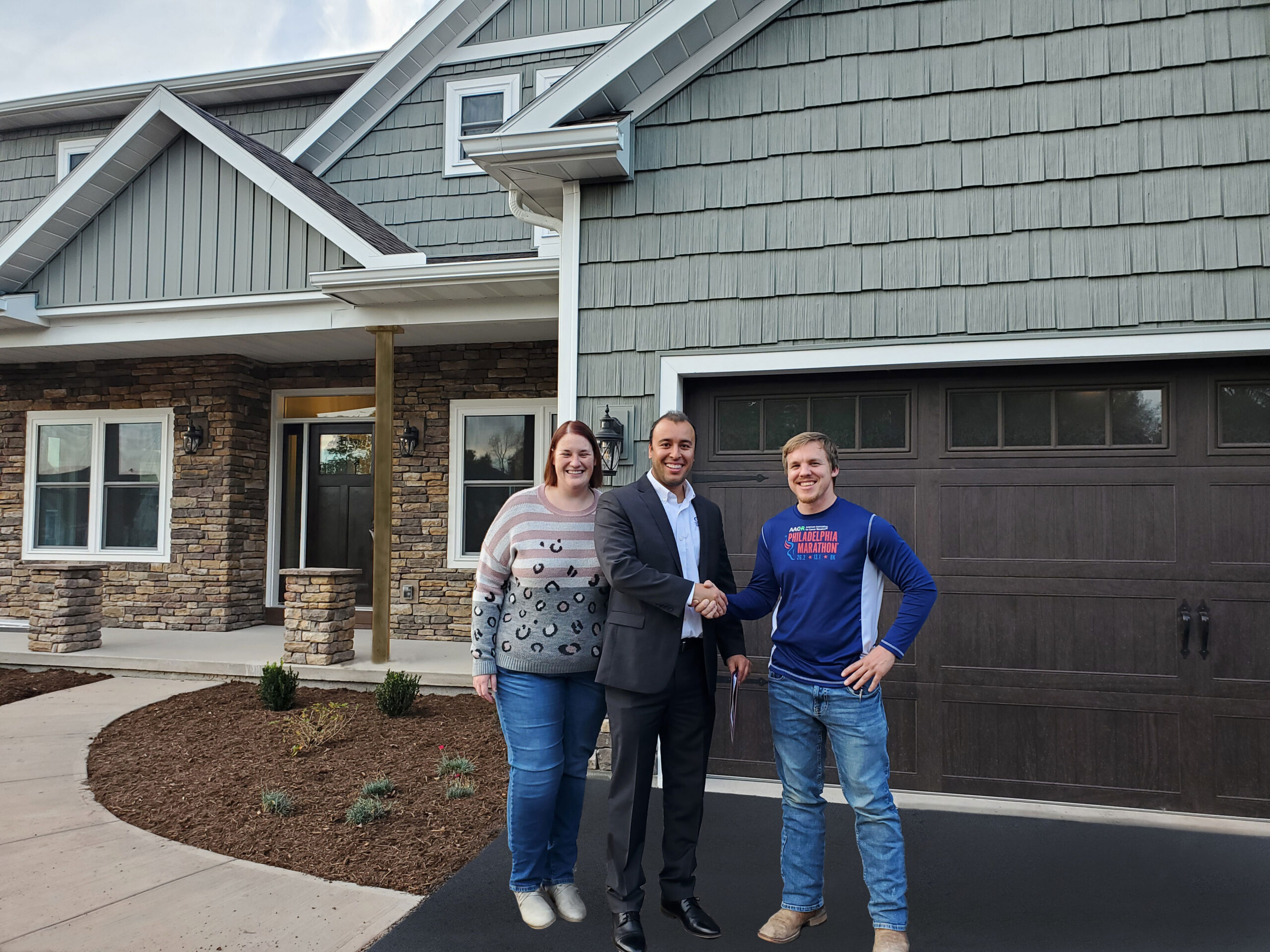 Steve with new home owners