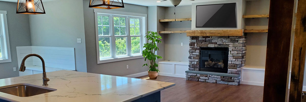 Open Concept Kitchen Fireplace
